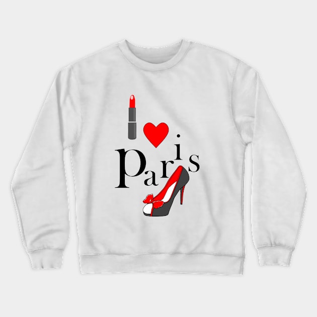 I LOVE Paris France Crewneck Sweatshirt by SartorisArt1